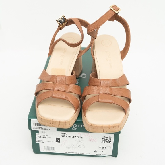 Paul Green Tina Sandal Cognac Brown Size 9.5 - Picture 3 of 12